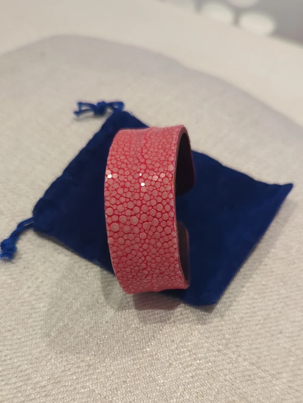 Pink Leather Cuff Bracelet - Women Accessories